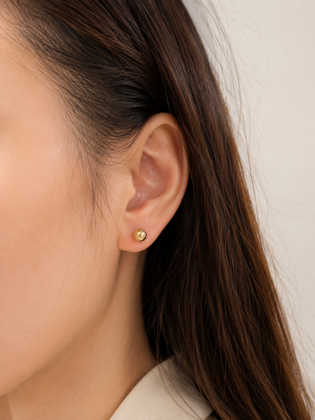 Ball Stud Yellow Gold Earrings