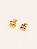 Clover Stud Gold Earrings - Yellow Gold