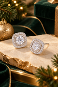 Cushion Halo Stud Earrings
