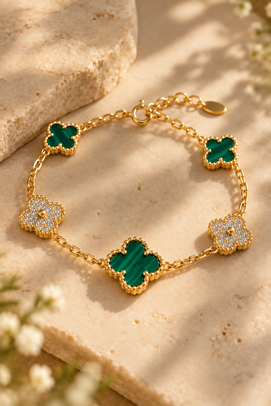 Emerald Clover Bracelet