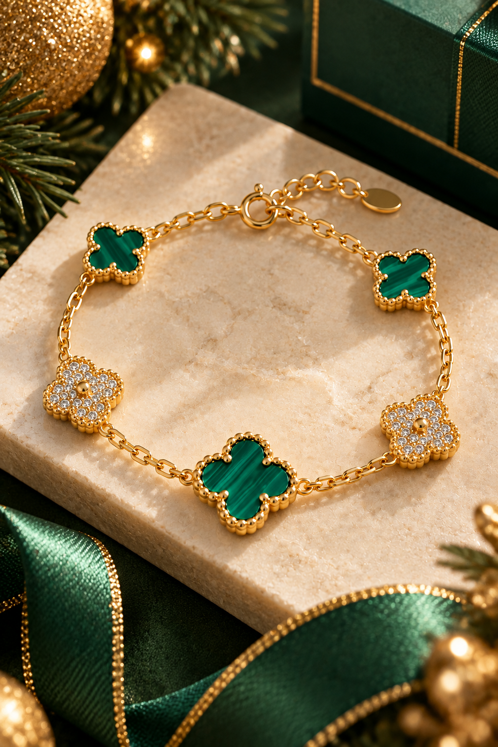 Emerald Clover Bracelet