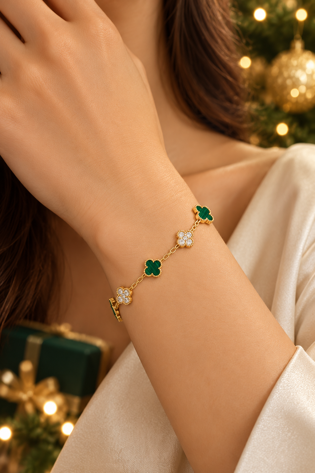 Emerald Clover Bracelet