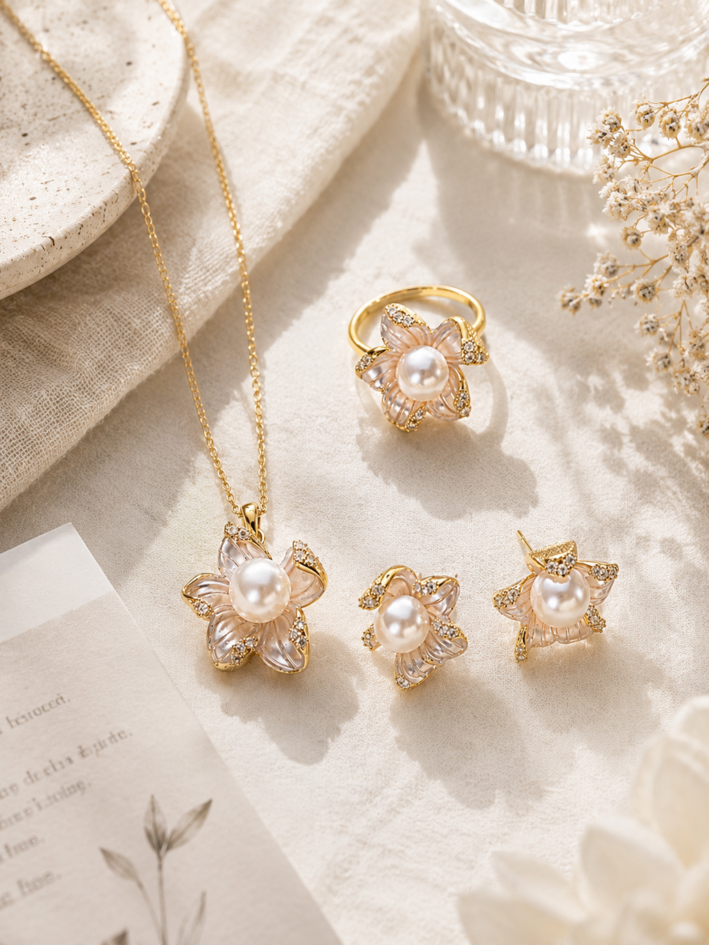 Flower of Pearl Jewelry Set