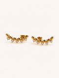 Leaf Ear Climber Gold Earrings - Yellow Gold
