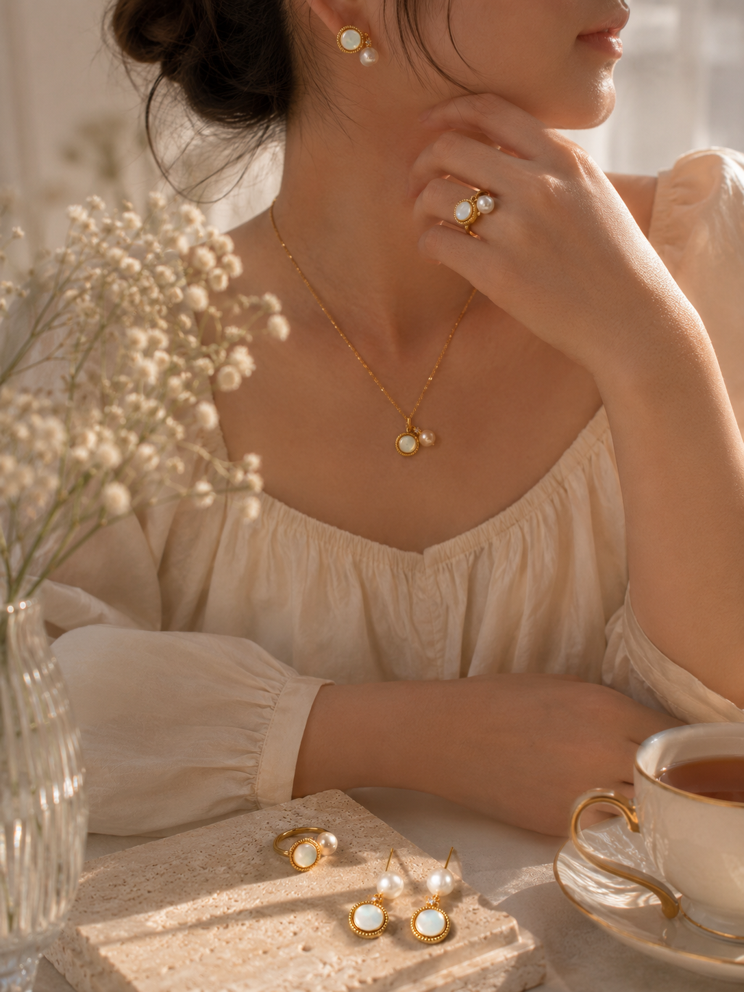 Luna Pearl Jewelry Set