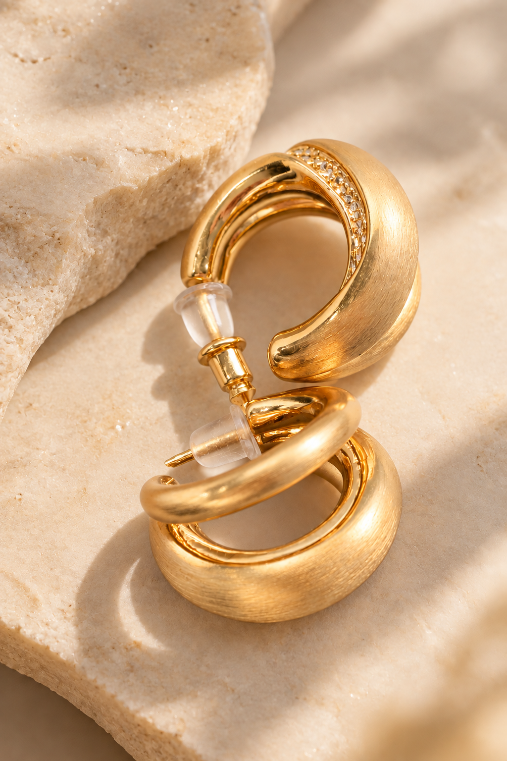 Sculpted Gold Hoop Earrings