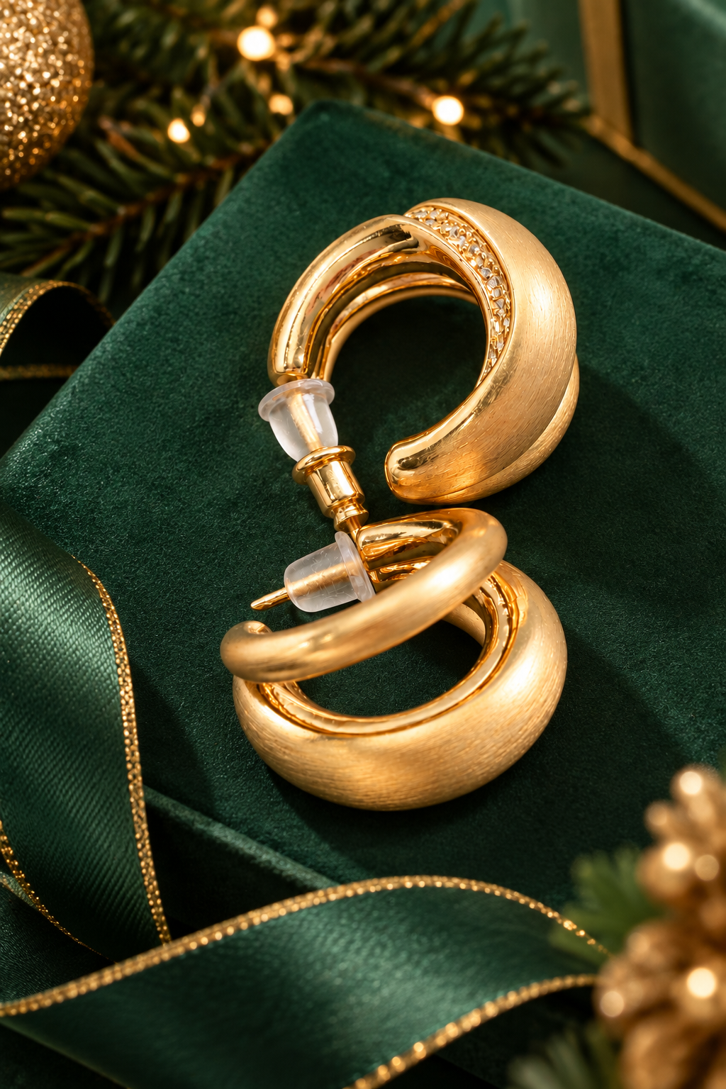 Sculpted Gold Hoop Earrings