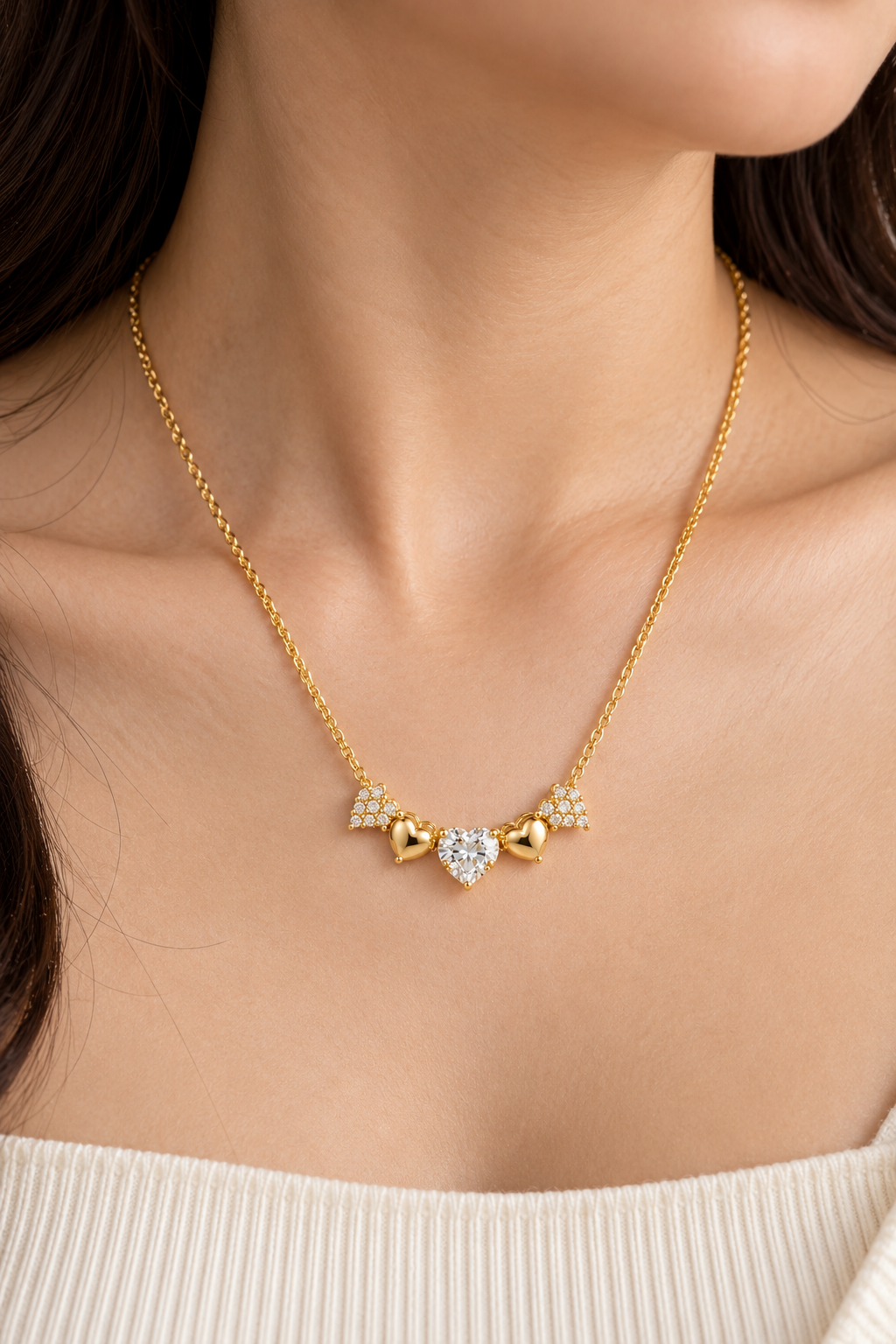 The Amorette Heart Necklace in 18K Gold
