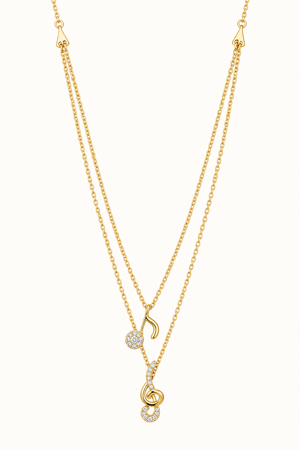 The Aria Duet Necklace in 14K Gold
