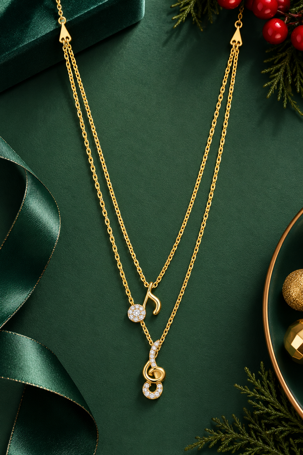The Aria Duet Necklace in 14K Gold