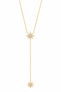 The Celeste Double Star Necklace in 14K Gold
