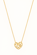 The Fleur Heart Necklace in 14K Yellow Gold