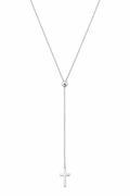 The Grace Cross Necklace in 18K White Gold