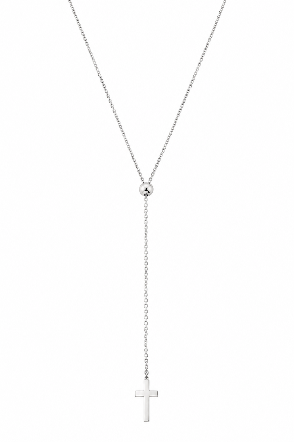 The Grace Cross Necklace in 18K White Gold