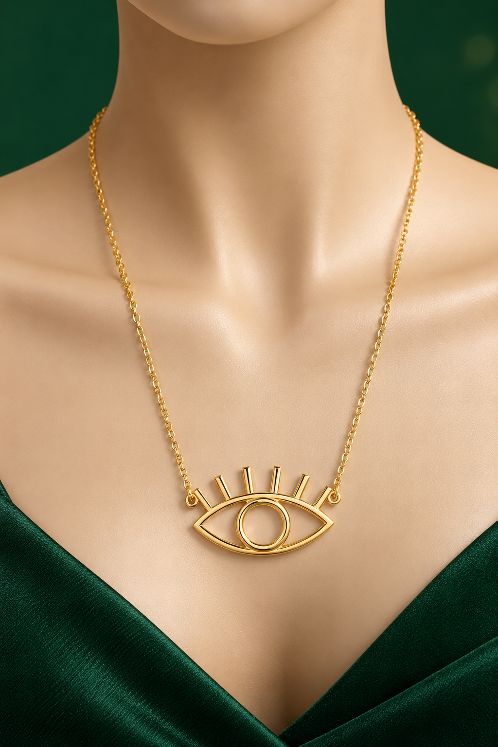 The Nazar Eye Necklace in 18K Yellow Gold