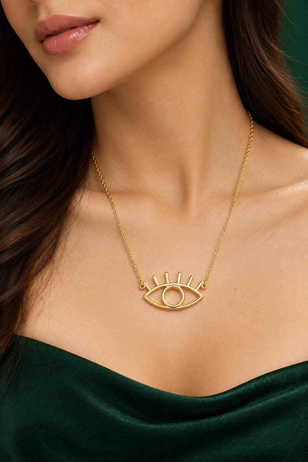 The Nazar Eye Necklace in 18K Yellow Gold