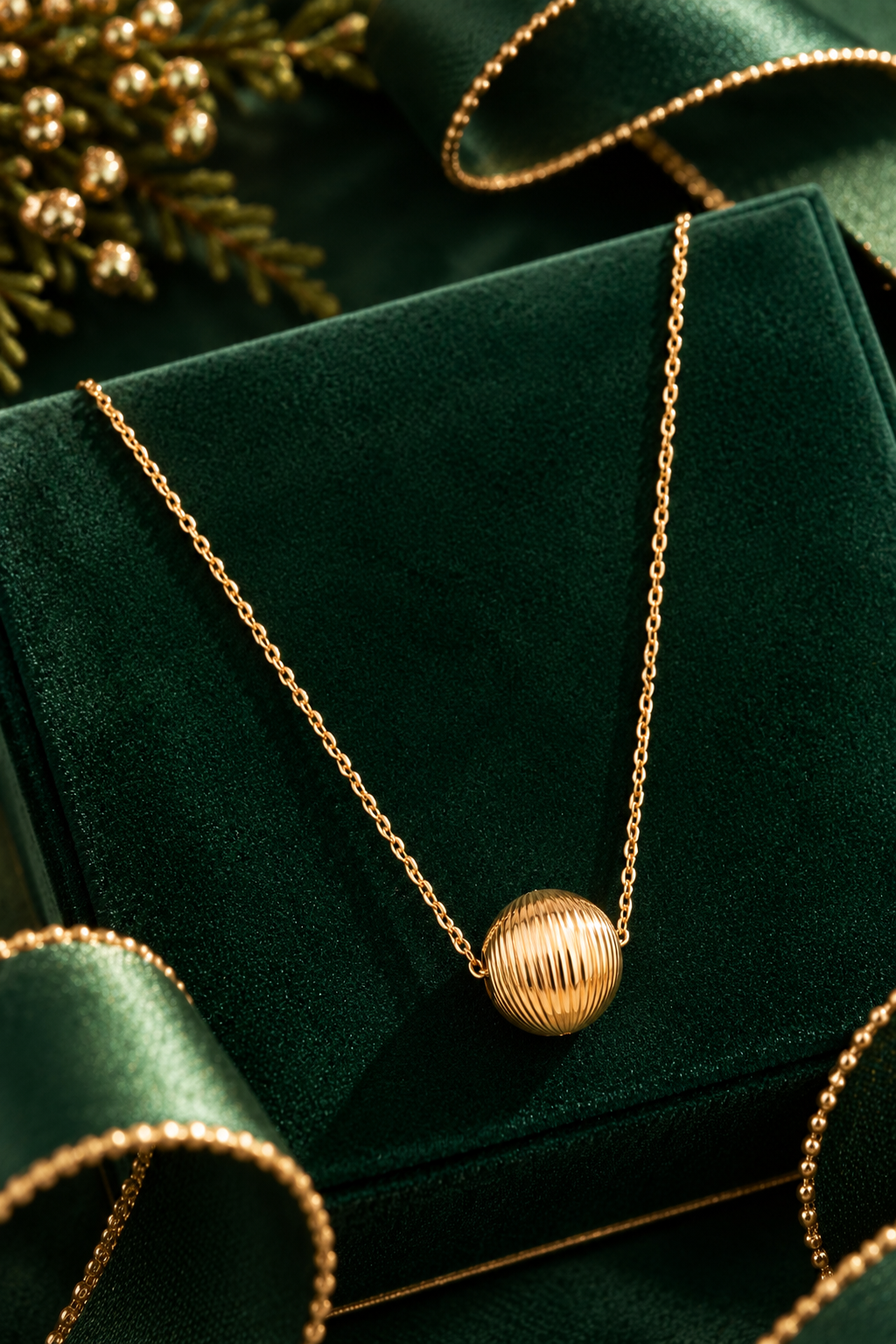 The Solène Gold Sphere Necklace | 18K Yellow Gold